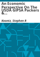 An_economic_perspective_on_the_USDA_GIPSA_Packers___Stockyards_Act_Rule_change