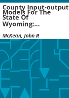 County_input-output_models_for_the_state_of_Wyoming